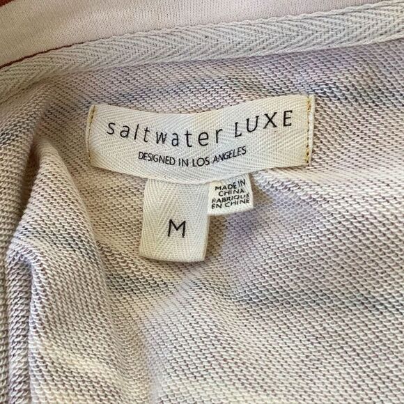 Saltwater Luxe Anthropologie Striped Zip Moto Jacket Women’s Medium Cotton - Picture 6 of 7